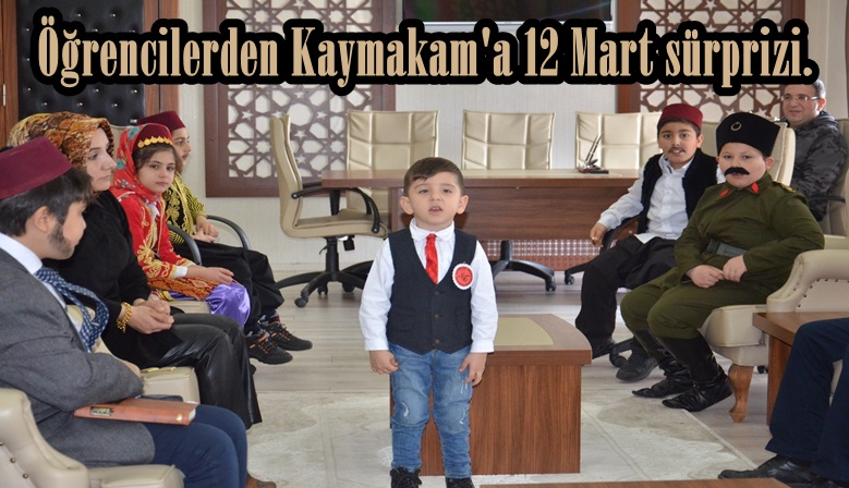 Öğrencilerden Kaymakam’a 12 Mart sürprizi.