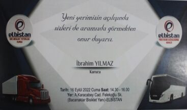 Elbistan SRC Kursu ve Psikoteknik Merkezinin açılışı yapılacak.