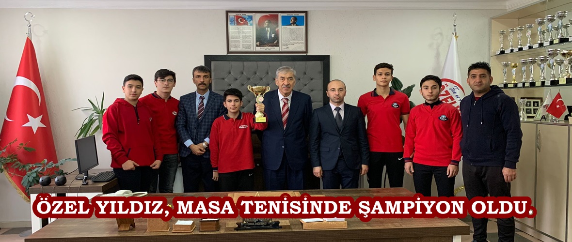 ÖZEL YILDIZ, MASA TENİSİNDE ŞAMPİYON OLDU.