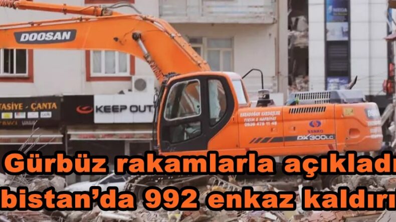 Gürbüz rakamlarla açıkladı: Elbistan’da 992 enkaz kaldırıldı!.