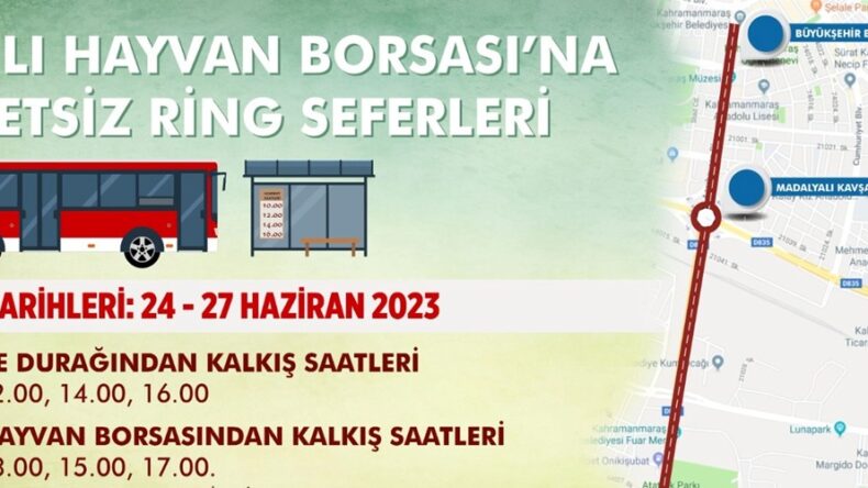 Büyükşehir’den Canlı Hayvan Borsası’na Ücretsiz Ring Seferi.