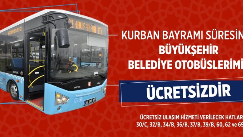 Büyükşehir Otobüsleri Bayramda Ücretsiz Ulaşım Hizmeti Verecek.