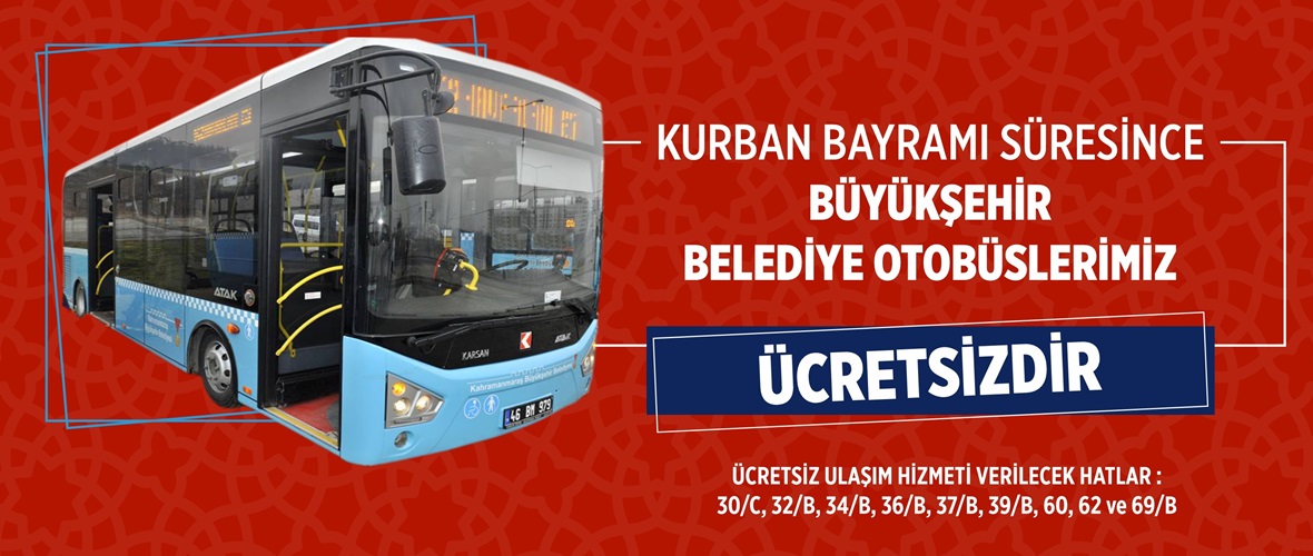 Büyükşehir Otobüsleri Bayramda Ücretsiz Ulaşım Hizmeti Verecek.