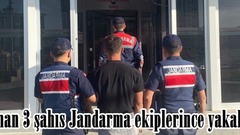 Aranan 3 şahıs Jandarma ekiplerince yakalandı.