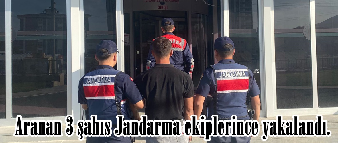 Aranan 3 şahıs Jandarma ekiplerince yakalandı.