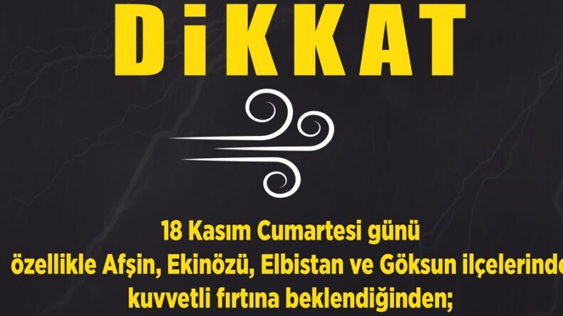 Büyükşehir’den Kuvvetli Fırtına Uyarısı!