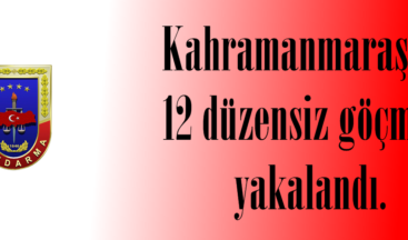 Kahramanmaraş’ta 12 düzensiz göçmen yakalandı.