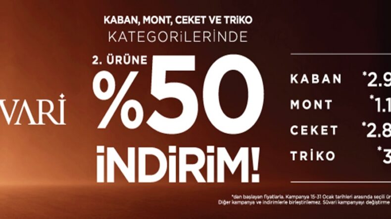 SÜVARİ Elbistan mağazasından 2024’ün Dev indirim kampanyası.