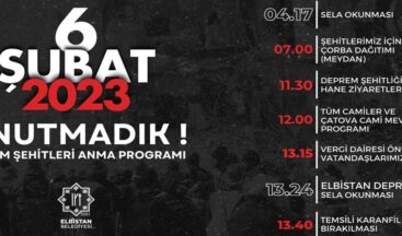 Elbistan’da 6 Şubat’ın birinci yıldönümü anılacak!