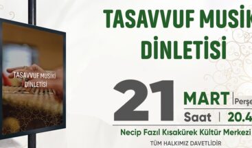 Büyükşehir’in Ramazan Etkinlikleri Tasavvuf Musiki Dinletisiyle Devam Edecek.