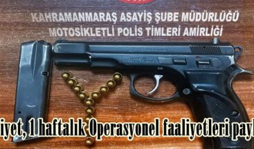 Emniyet, 1 haftalık Operasyonel faaliyetleri paylaştı.