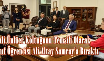 Vali Ünlüer Koltuğunu Temsili Olarak 3. Sınıf Öğrencisi Ali Altay Samray’a Bıraktı.