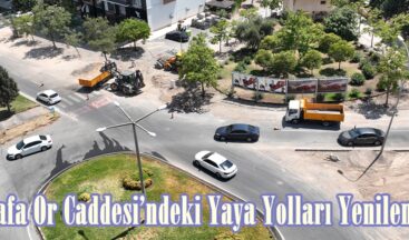 Mustafa Or Caddesi’ndeki Yaya Yolları Yenileniyor.