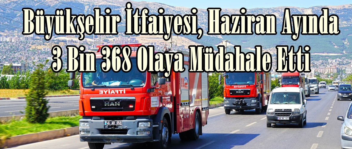 Büyükşehir İtfaiyesi, Haziran Ayında 3 Bin 368 Olaya Müdahale Etti.