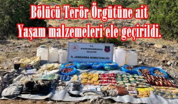 Bölücü Terör Örgütüne ait Yaşam malzemeleri ele geçirildi.
