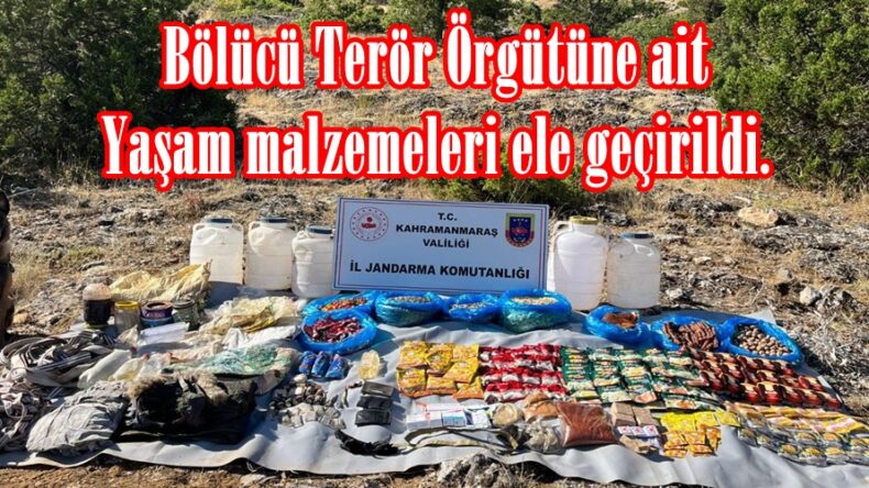 Bölücü Terör Örgütüne ait Yaşam malzemeleri ele geçirildi.