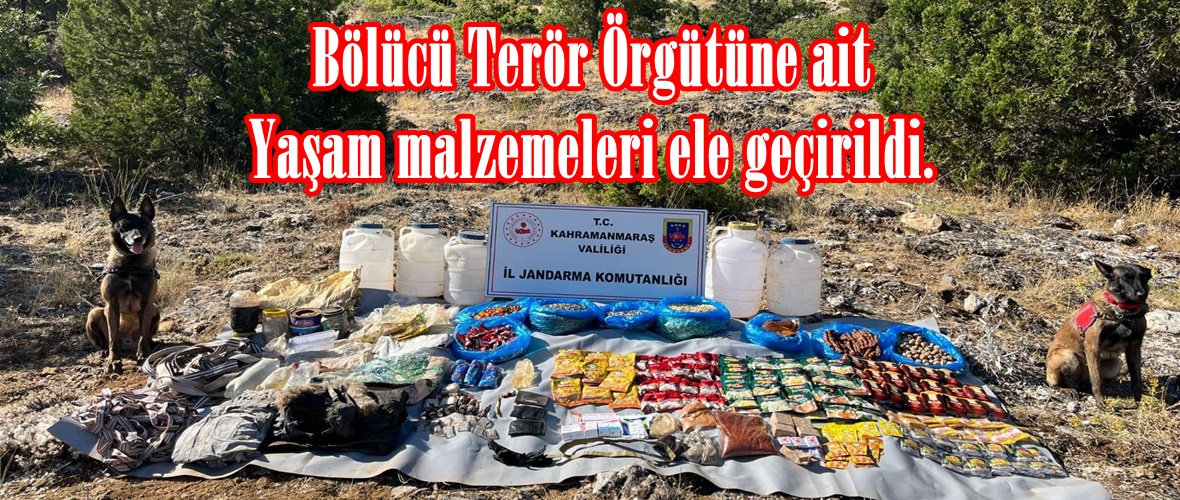 Bölücü Terör Örgütüne ait Yaşam malzemeleri ele geçirildi.