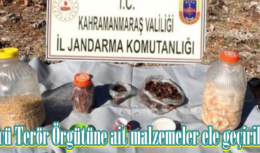 Bölücü Terör Örgütüne ait malzemeler ele geçirildi.