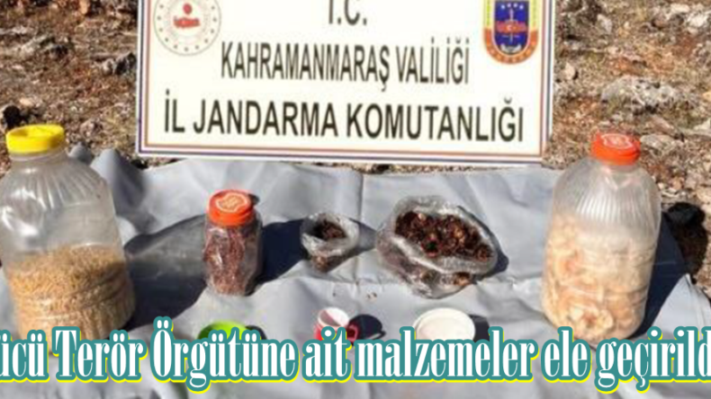 Bölücü Terör Örgütüne ait malzemeler ele geçirildi.