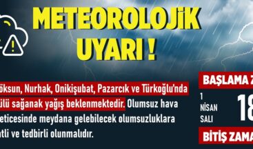 6 İlçede Sağanak Yağış Uyarısı!