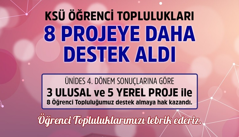 KSÜ’nün 8 Projesine Destek: ÜNİDES 4. Dönem Sonuçları Açıklandı.