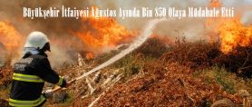 Büyükşehir İtfaiyesi Ağustos Ayında Bin 850 Olaya Müdahale Etti.