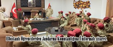 Elbistanlı Öğrencilerden Jandarma Komutanlığına Üniformalı ziyaret.