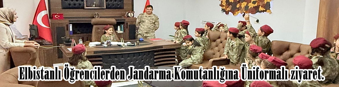 Elbistanlı Öğrencilerden Jandarma Komutanlığına Üniformalı ziyaret.