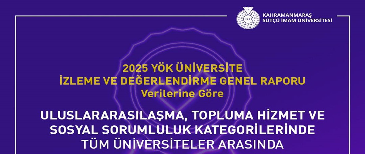 KSÜ, YÖK Üniversite İzleme Ve Değerlendirme Raporu 2025’te İlk 20’de Yer Aldı.