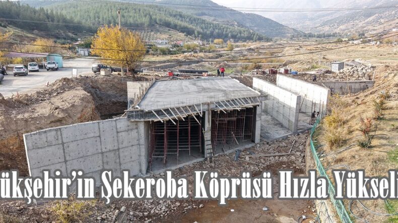 Büyükşehir’in Şekeroba Köprüsü Hızla Yükseliyor.