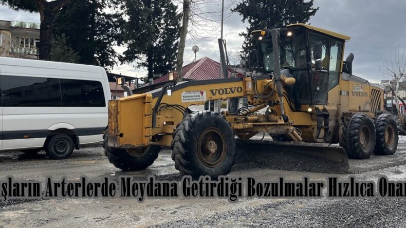 Yağışların Arterlerde Meydana Getirdiği Bozulmalar Hızlıca Onarılıyor.