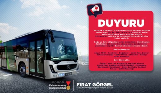 Büyükşehir’den Bayramda Kapıçam Mezarlığı’na Ücretsiz Ulaşım.