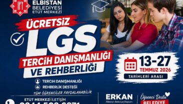 ELBİSTAN BELEDİYESİ ETÜT MERKEZİ’NDEN ÖĞRENCİLERE ÜCRETSİZ TERCİH DANIŞMANLIĞI.