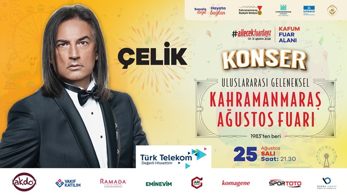 Ağustos Fuarı’nda Salı Günü Çelik Sahne Alacak.